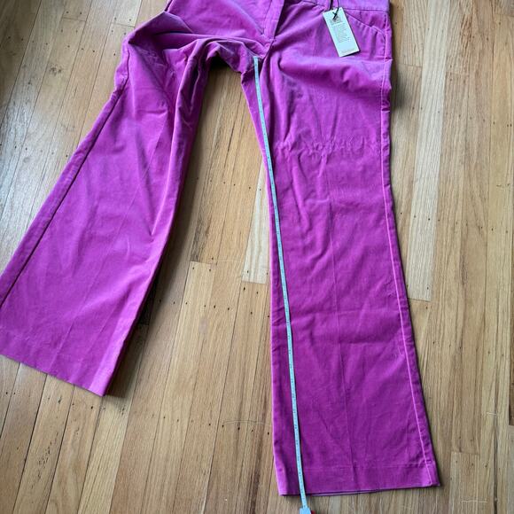 Express Editor Flare Trouser Pants Pink Velvet Size 10 Y2K Career Classic Office - Picture 11 of 12